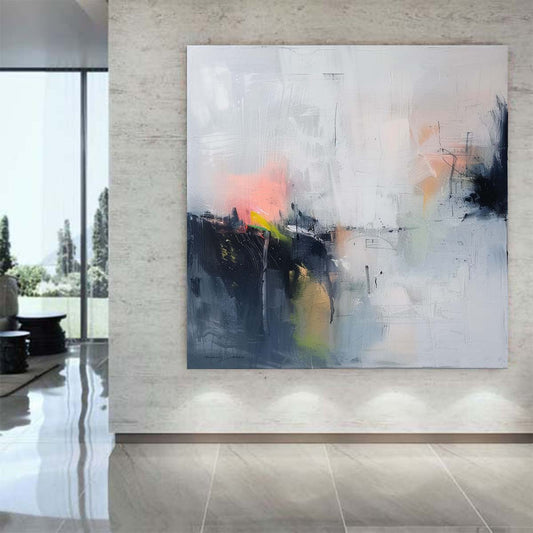 Abstract Handmade Oil Painting Modern Minimalist Home Living Room Decoration Painting,31inx31in,No Frame