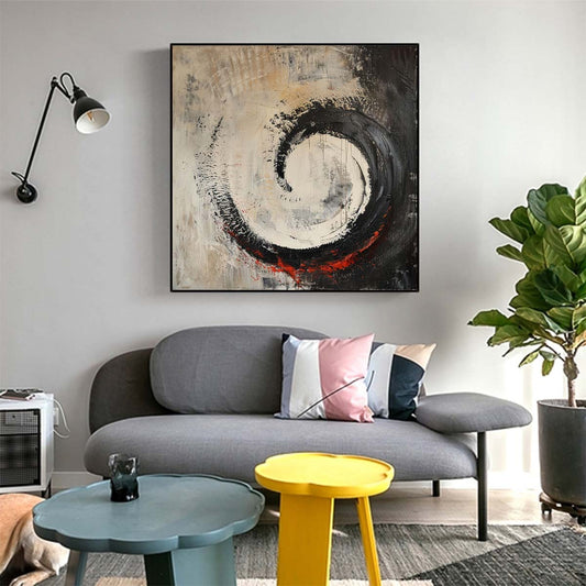 Abstract Handmade Oil Painting Modern Minimalist Home Living Room Decoration Painting,31inx31in,No Frame