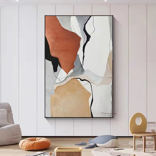 Hand Painted Modern Oil Painting Handmade Abstract Wall Decoration Painting Large Size Oil Painting Canvas Painting,31inx47in,No Frame