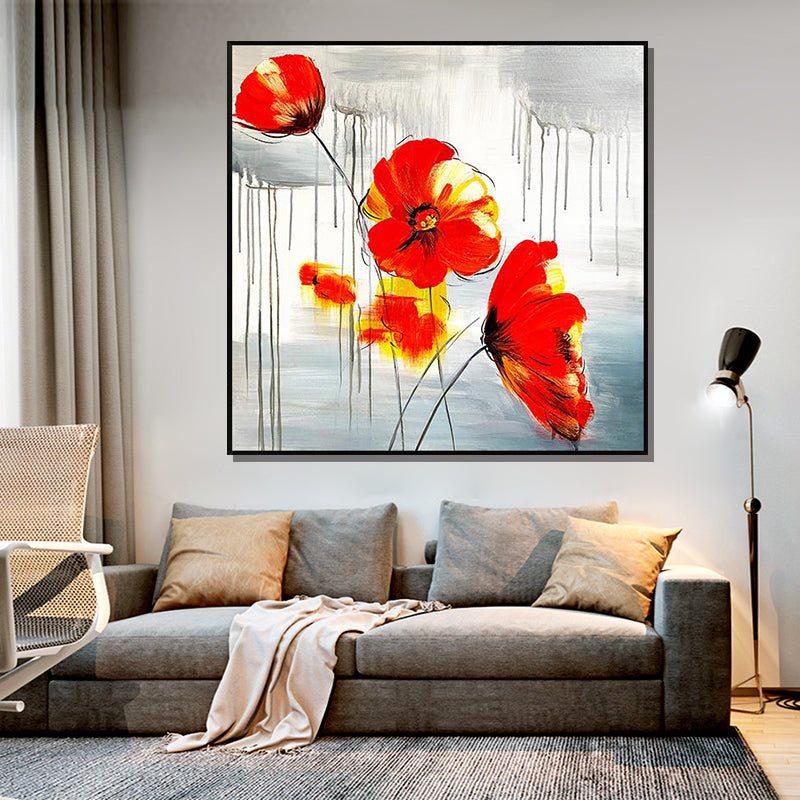 Perfect Flowers Oil Paintings Wall Decor For The Classroom The Corridor Decor Painting On Canvas Picture,31inx31in,No Frame
