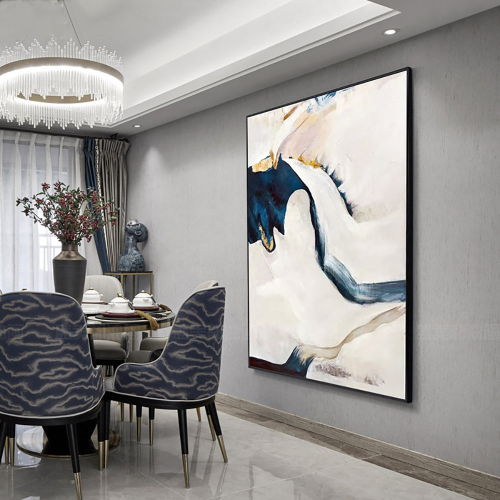 Modern Abstract Oil Paintings For Living Room Large Canvas Wall Art Handmade Thick Texture Painting For Home Living Room,31inx47in,No Frame