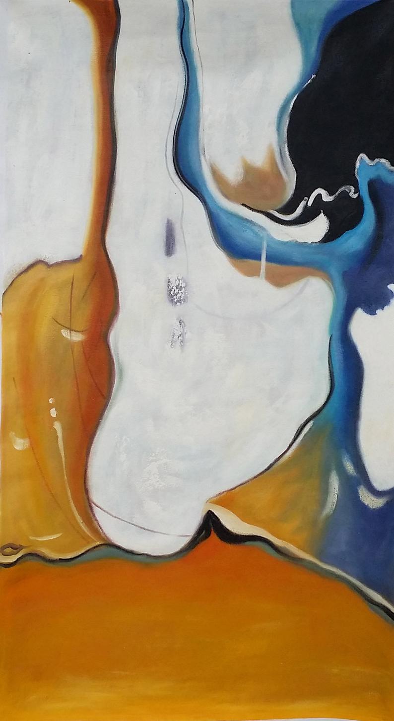 Original Gold Abstract Oil Painting Gold Abstract Painting Gold Abstract Art Gold Abstract Wall Art Abstract Canvas Art Painting27inx54in,No Frame