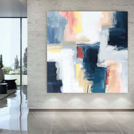Abstract Handmade Oil Painting Modern Minimalist Home Living Room Decoration Painting,31inx31in,No Frame