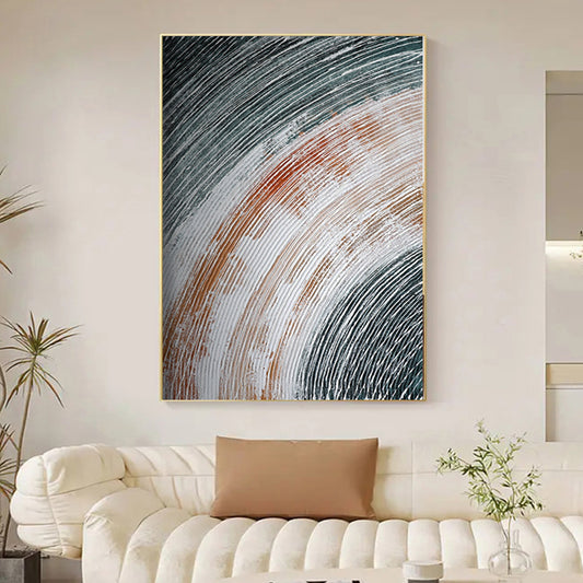 Handmade Stripe Oil Painting On Canvas Abstract Decorative Wall Picture Textured Oil Painted Art,31inx47in,No Frame