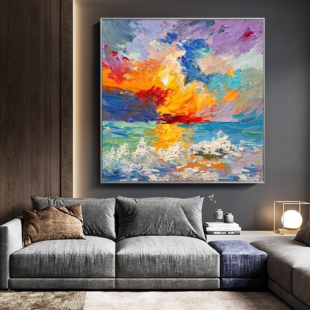 Abstract Seacape Oil Painting Hand Painted Cuadros Decoracion Salon Modern Canvas Painting Large Wall Art Decor