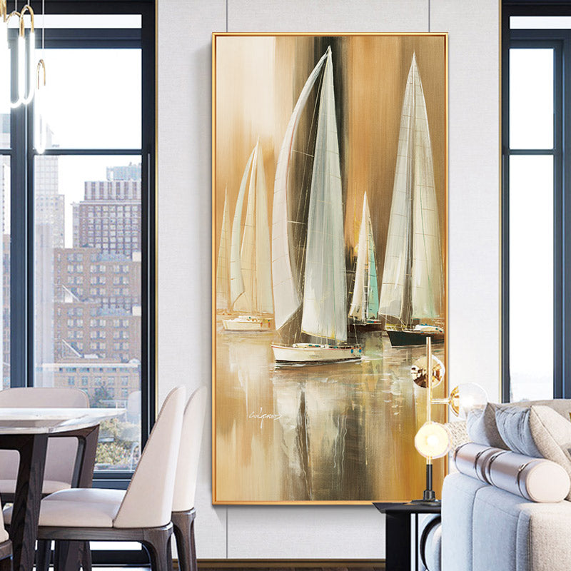 Sharp hand-painted Abstract Landscape Oil Painting Modern Minimalist Living Room Wall Picture Hotel Villa Corridor Decorative Pa27inx54in,No Frame