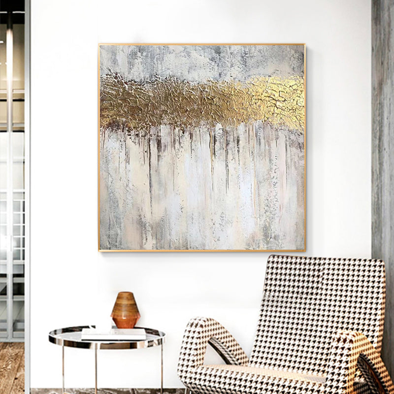 Abstract Gold Leaf Painting Extra Large Wall Art Abstract Acrylic Paintings On Canvas Contemporary Art Wall  (Unframed/Rolled)