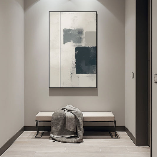 Minimalism Abstract Handmade Oil Painting Modern Home Living Room Decoration Painting,27inx54in,No Frame