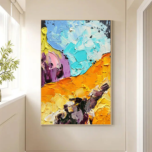 Abstract Oil Painting  Hand Painted Oil Paintings Wall Art Canvas Abstract Artwork For Hotel,31inx47in,No Frame