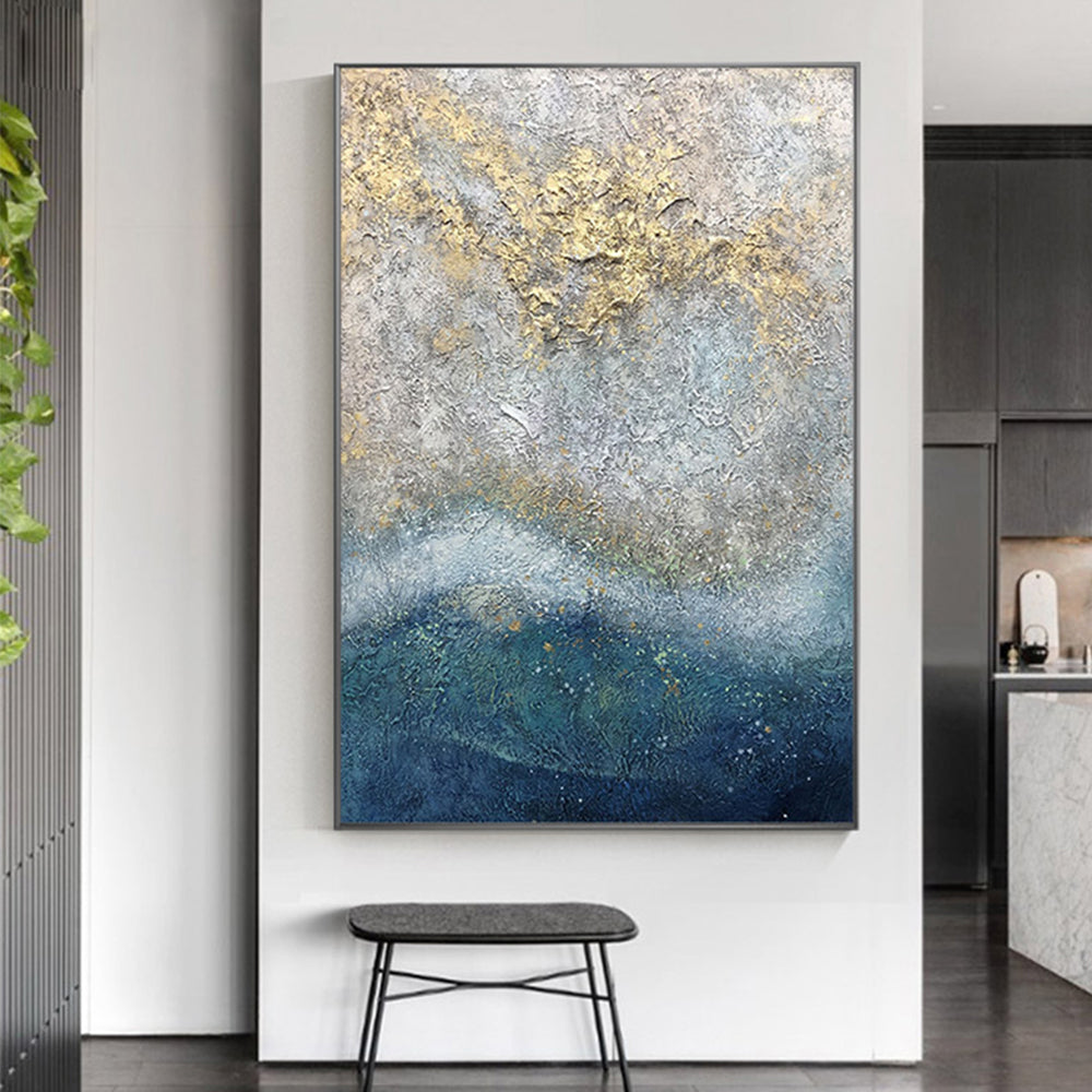 Hand Painted Painting Abstract Oil Painting Thick Texture Oil On Canvas Wall Art Large Salon Modern For Living Room,31inx47in,No Frame