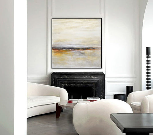 Large Wall Art Canvas Painting Abstract Painting Landscape Artwork Modern Oil Painting Fine Art Horizon Handmade Painting31in,No Frame