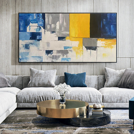 Hand Painted Abstract Modern Canvas Oil Painting Decor Salon For Living Room Wall Canvas Art Rectangle,27inx54in,No Frame
