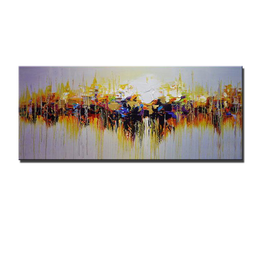 #350Abstract Landscape Wall Art Oil Painting Handmade Modern Canvas Oil Painting For Living Room Decoration Art,27inx54in,No Frame