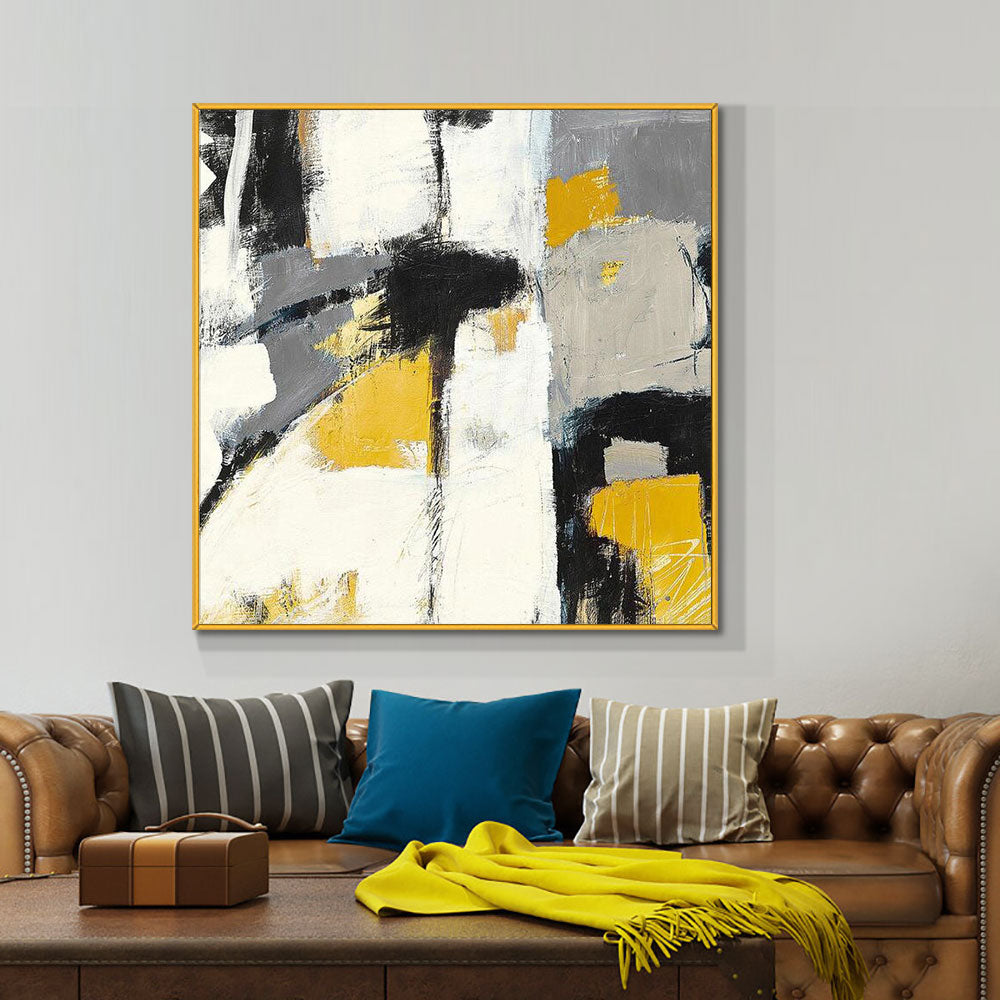 Abstract Square Wall Art Painting Hand Painted Oil Painting On Canvas Modern Knife Landscape Paintings For Living Room ,31inx31in,No Frame