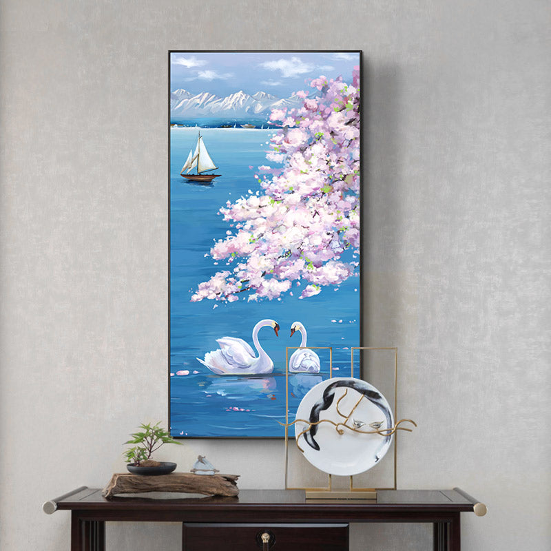 Large Blue Abstract Painting Painting Wall Art Canvas Painting Abstract Art Wall Painting Oil Painting Living Room Decoration27inx54in,No Frame