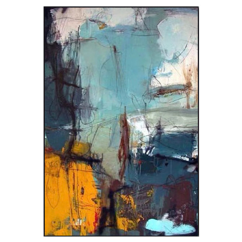 Abstract Hand painted Oil Painting Large Graffiti Decorative Painting Living Room Bedroom Canvas Painting,31inx47in,No Frame