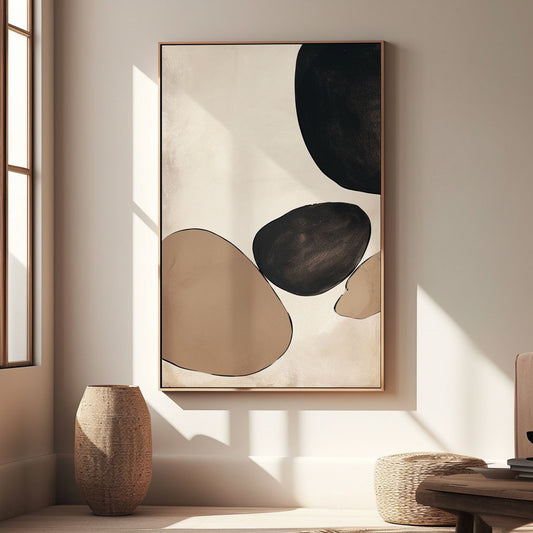 Handpainted Abstract Wall Art Painting Decorative Painting Aisle Corridor Mural Mooring Hanging Painting white black 31inx47in,No Frame