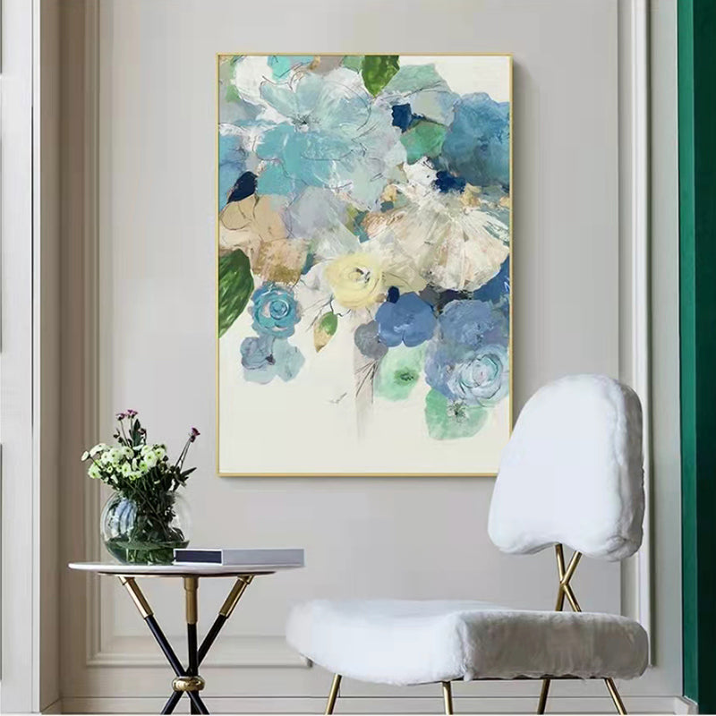 Large Modern Pintura Oleo Flores Canvas Wall Art Abstract Oil Painting on Canvas Decorative Picture,31inx47in,No Frame