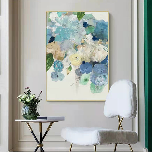 Large Modern Pintura Oleo Flores Canvas Wall Art Abstract Oil Painting on Canvas Decorative Picture,31inx47in,No Frame