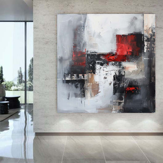 Abstract Handmade Oil Painting Modern Minimalist Home Living Room Decoration Painting,31inx31in,No Frame