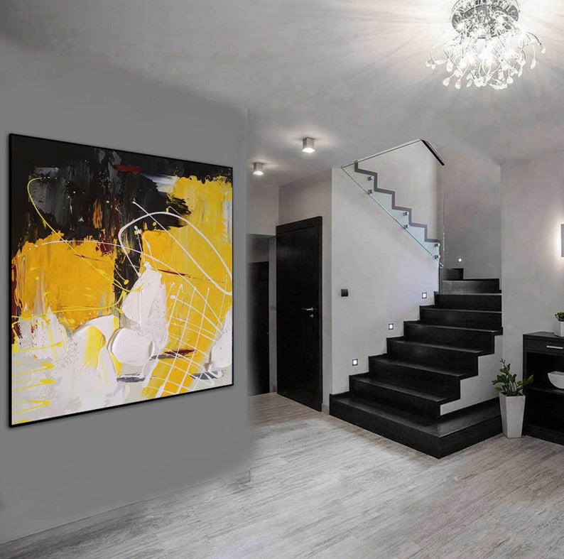 ModernAbstractPaintingLargeCanvasWallArtLargeAcrylicPaintingTexturedWallArtCanvasMinimalistWall   31in,No Frame