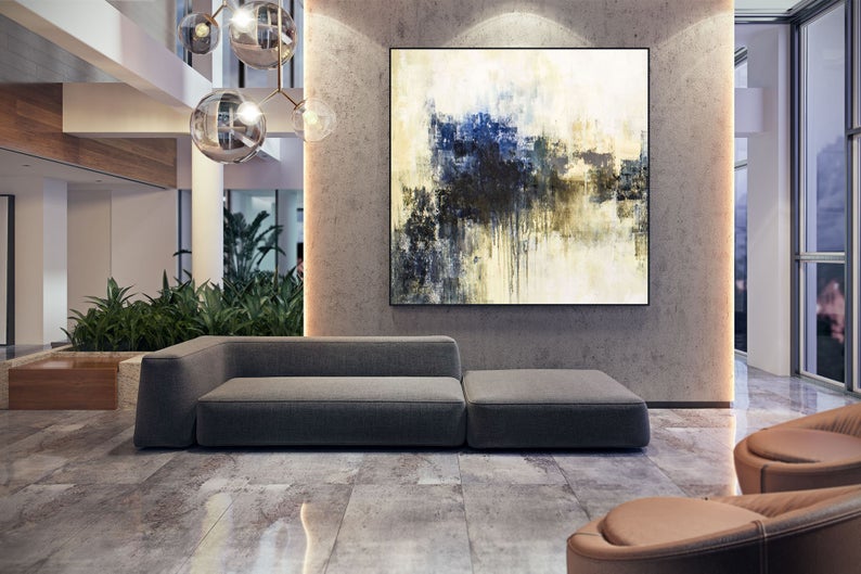 Original Modern Art Painting On Canvas Abstract Artworks Handmade Oversize Huge Canvas Wall Art Textured Room Decor31in,No Frame
