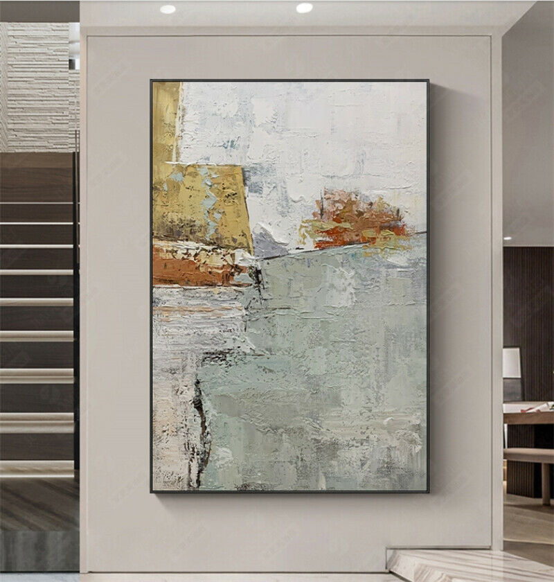 #1090Texture Wall Art Picture Hand Painted Modern Abstract Oil Painting On Canvas For Living Room Home,31inx47in,No Frame