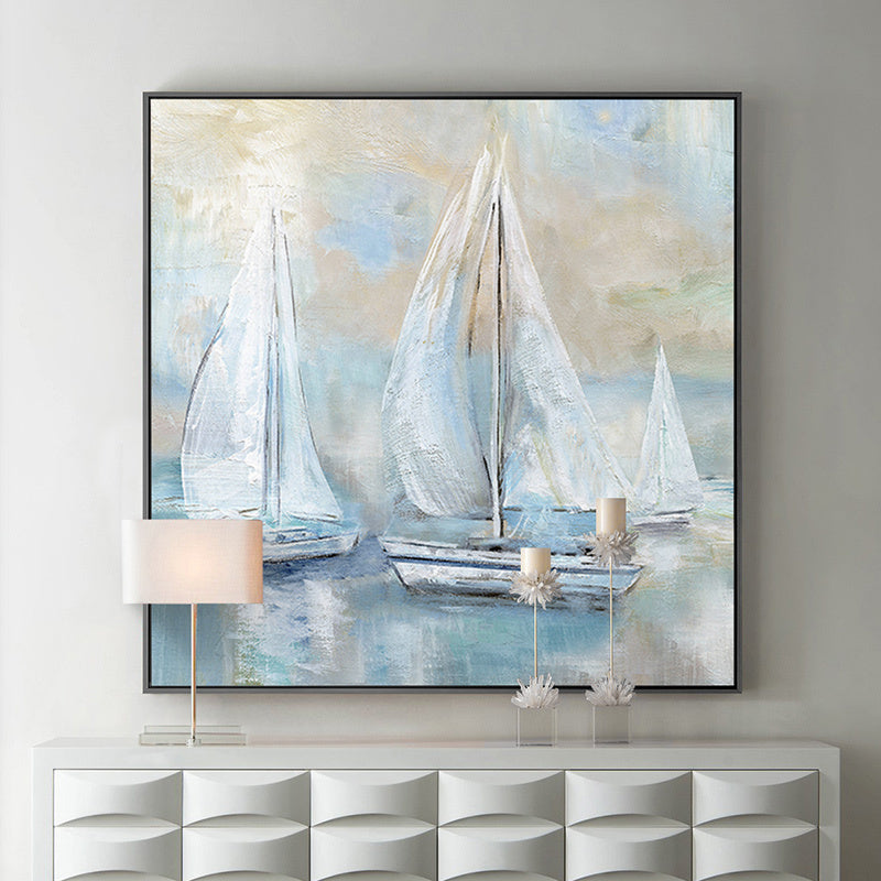 SeaviewSmoothhandpaintedOilPaintingAbstractModernRestaurantIsDecoratedInTheLivingRoomEntrance 31in,No Frame