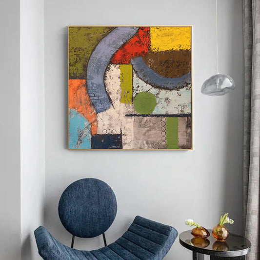 Modern Abstract Colour Acrylic Canvas Paintings Wall Decor Picture Art  Hand Painted Oil Painting,31inx31in,No Frame