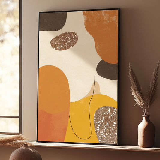 Handpainted Abstract Wall Art Painting Decorative Painting Aisle Corridor Mural Mooring Hanging Paintingyelloworange1inx47in,No Frame