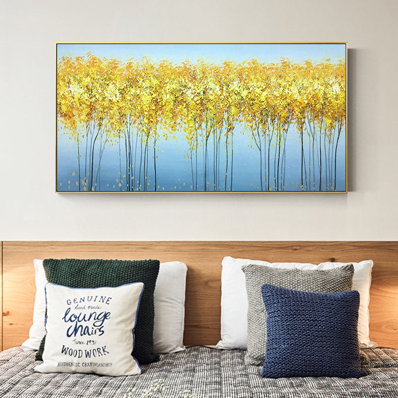 Pure hand-painted Abstract Oil Painting Bedside Pachira Living Room Sofa Backdrop Mural Hanging Light Luxury Scandinavian Style27inx54in,No Frame