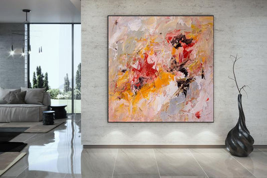 AbstractPaintingOriginalArtworkDineRoomDecorExtraLargeWallArtModernPaintingExtraLargeArtwork 31in,No Frame