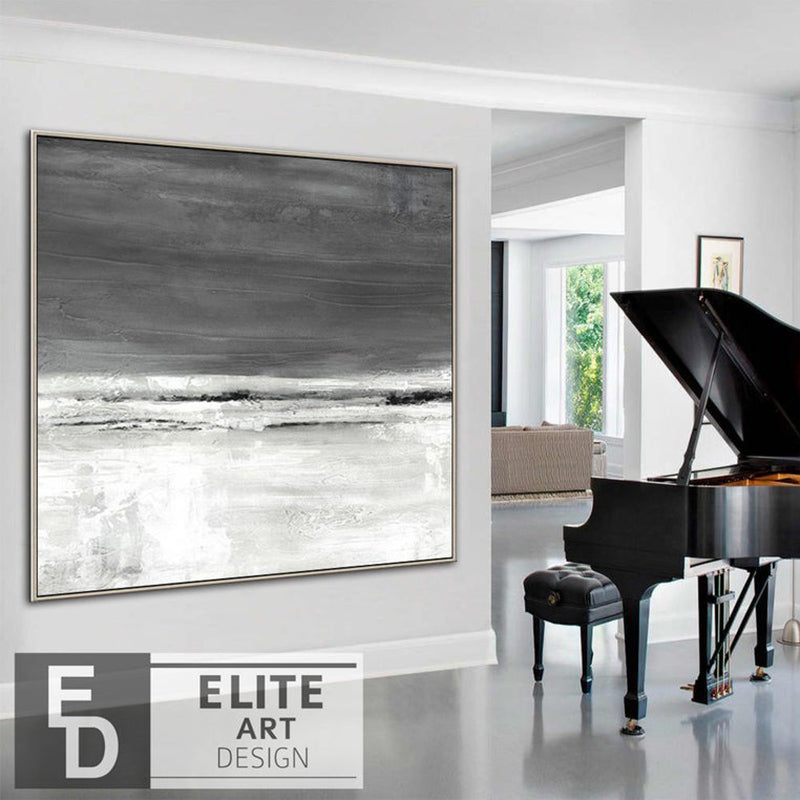 BlackWhiteAbstractPaintingMinimalistLargeCanvasArtBlackAndWhiteWallArtAbstractOilPainting 31in,No Frame