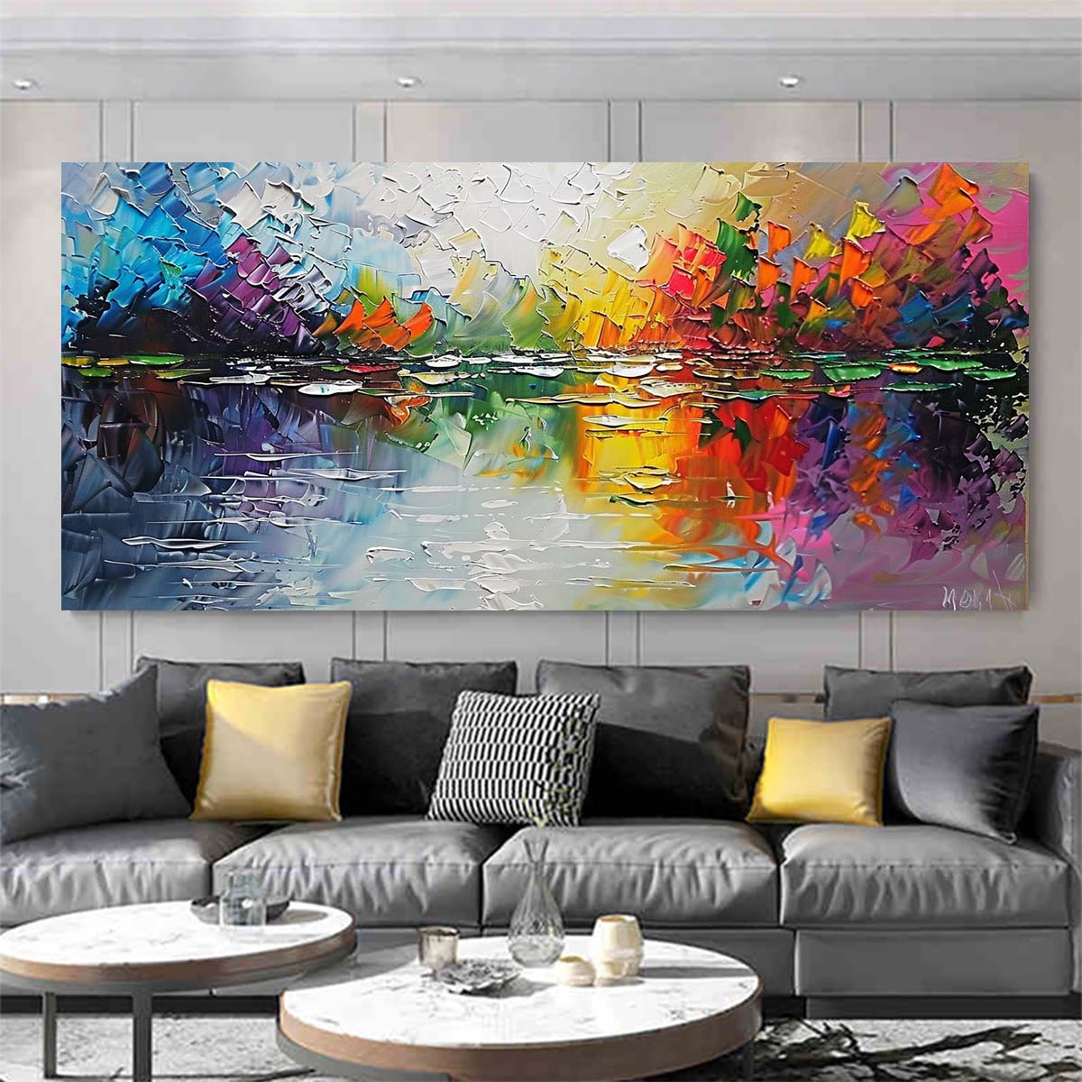 Original creation Landscape Hand painted Oil Painting Canvas Wall Art For Home Living Room Unframed/Rolled #037