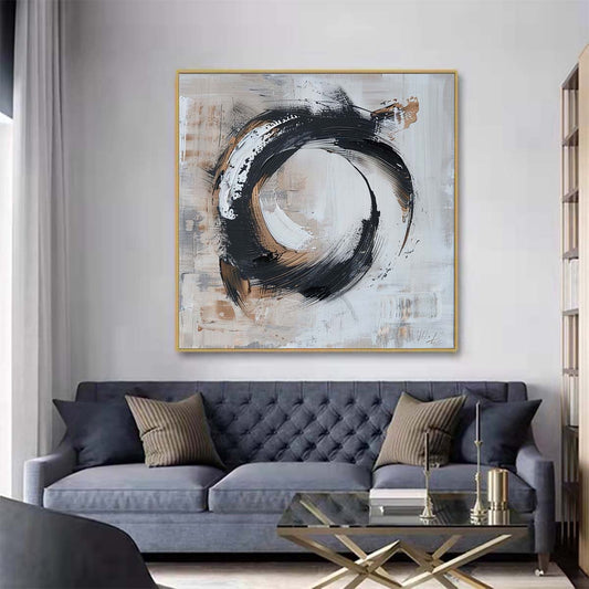 Abstract Handmade Oil Painting Modern Minimalist Home Living Room Decoration Painting,31inx31in,No Frame