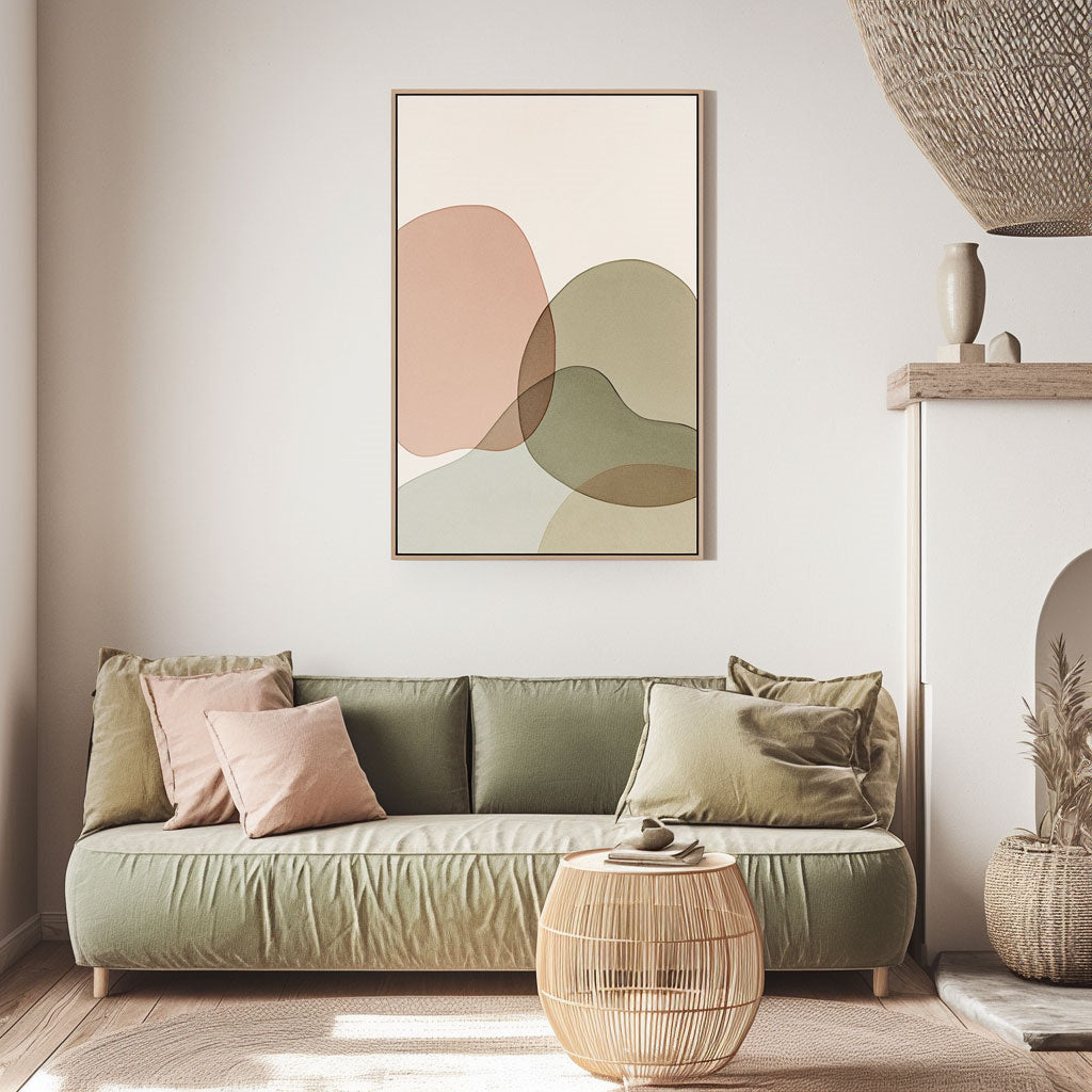 Handpainted Abstract Wall Art Painting Decorative Painting Aisle Corridor Mural Mooring Hanging Painting pink white 31inx47in,No Frame