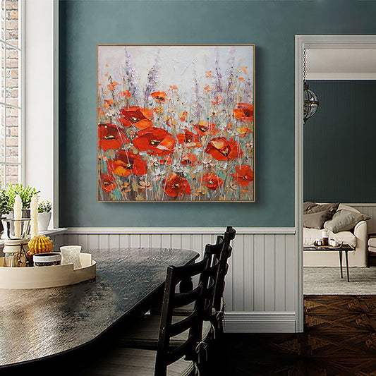 Abstract Colorful City Building Oil Painting Modern Landscape Wall Art  Handmade Decorative Canvas Painting,31inx31in,No Frame